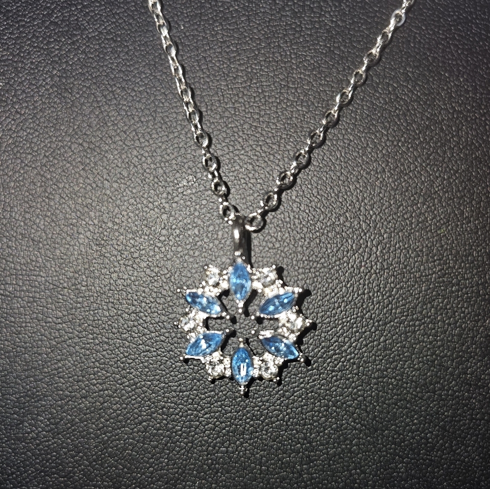 Blue and Silver Pendant Necklace